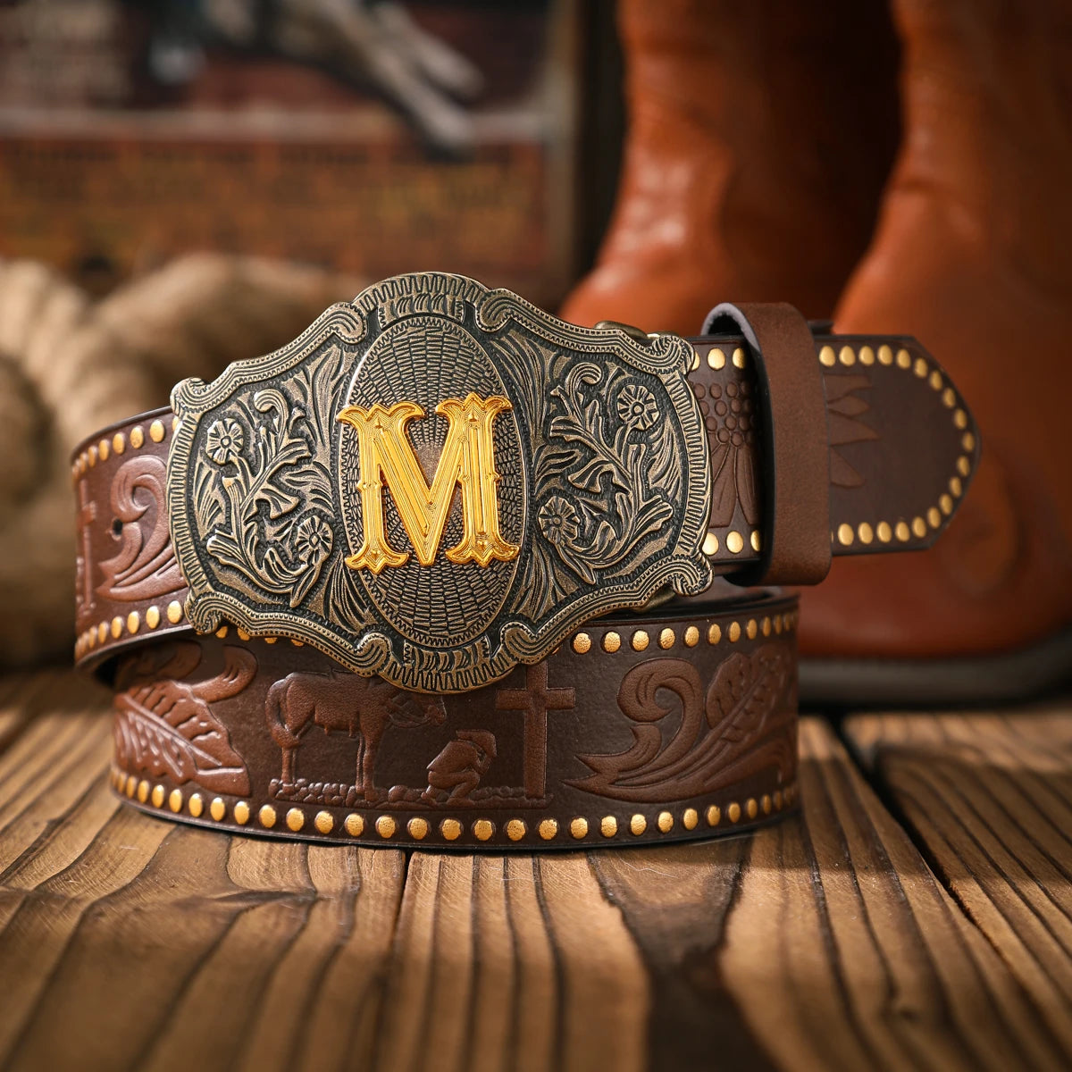 A casual and retro belt, a waist accessory for Western-style clothing, metal buckle, PU belt, suitable for both men and...