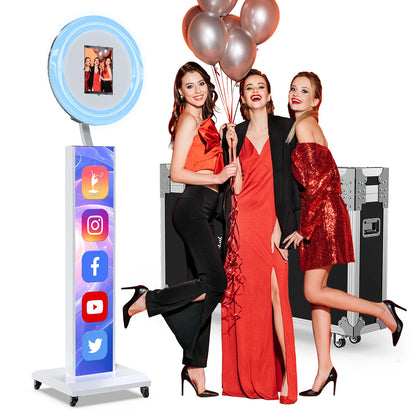 Ipad Photo Booth Machine with Flight Case, Logo Adjustment, Support Software and Remote Control, Suitable for Parties,...