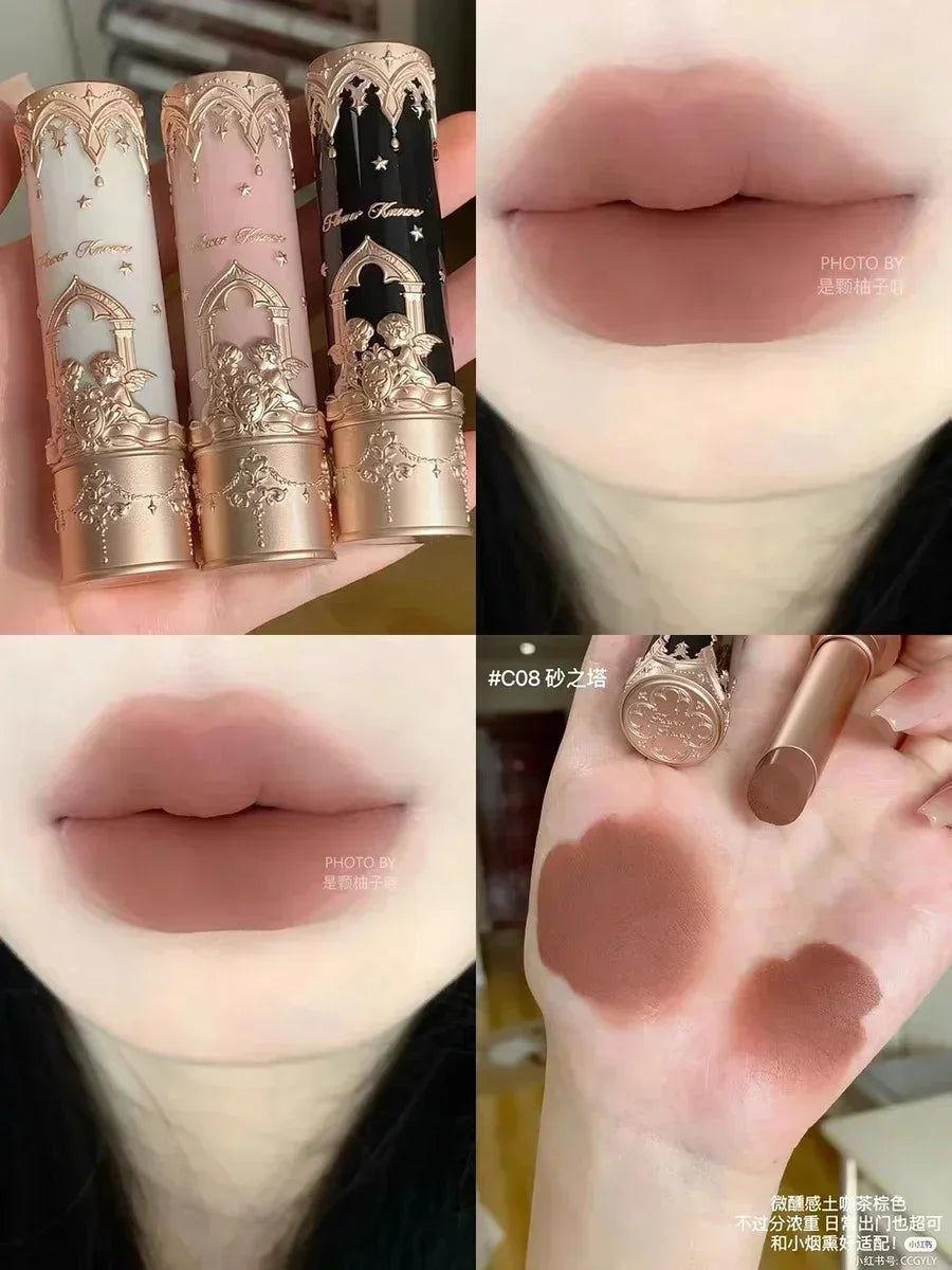 Flower Knows Little Angel Lip Mud Stick Velvet Matte Mist Lipstick Hidden Lip Pattern Hidden Lip Lines - Kimlud
