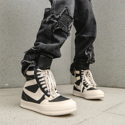 Men Sneakers Casual Shoes Ankle Boots High Top Boots Outdoor Walking Sneakers Lace Up Comfortable Sports Shoes Running Tennis