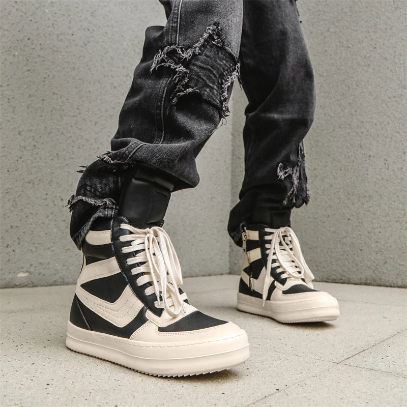 Men Sneakers Casual Shoes Ankle Boots High Top Boots Outdoor Walking Sneakers Lace Up Comfortable Sports Shoes Running Tennis