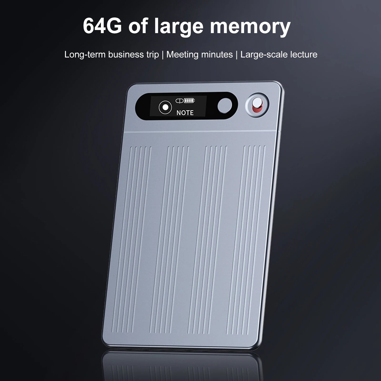 64G AI Voice Recorder Portable AI Notetaking Device with Case Audio Dictaphone Support 134 Languages for Lectures Meetings Calls