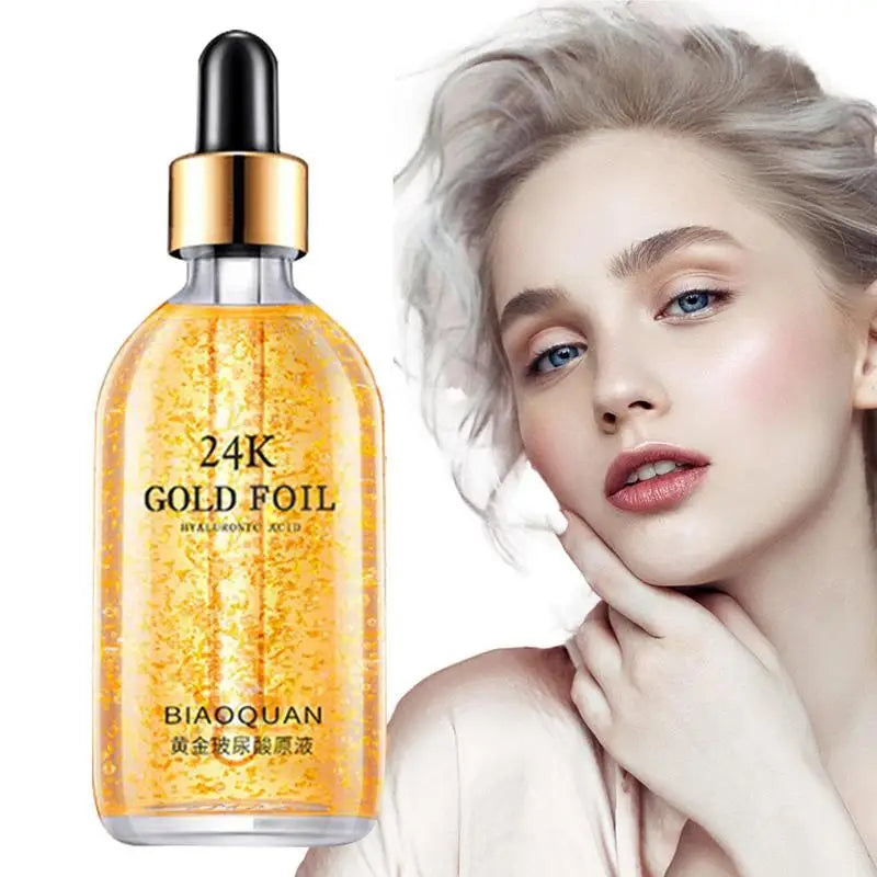 24K Gold Foil Hyaluronic Acid Essence Hyaluronic Acid Acne Serum Anti Wrinkle Moisturizing Brightening Nourishing Face...