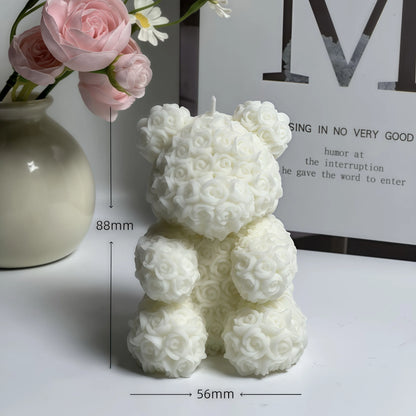 Cute bear low-temperature scented candle, skin-friendly, couple handcrafted anti-scald, romantic scene props that can be torn of