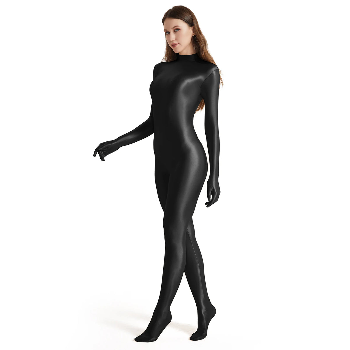 zentai yoga shapewear Glossy Competitive One Piece Cosplay Oil Tights Workout Sports Catsuits Rompers Smooth Jumpsuits - Kimlud