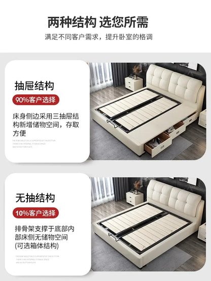 Premium High-quality New Arrival Technology Fabric Bed Small Unit, Master Bedroom, Large Bed, Light Luxury Nordic Fabric Bed