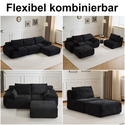 Corduroy Sofa Bed，Comfortable Small Single Sofa，Compression Sofa Seat，Foldable Lounger for Bedroom, Guest Room or Living Room - Kimlud