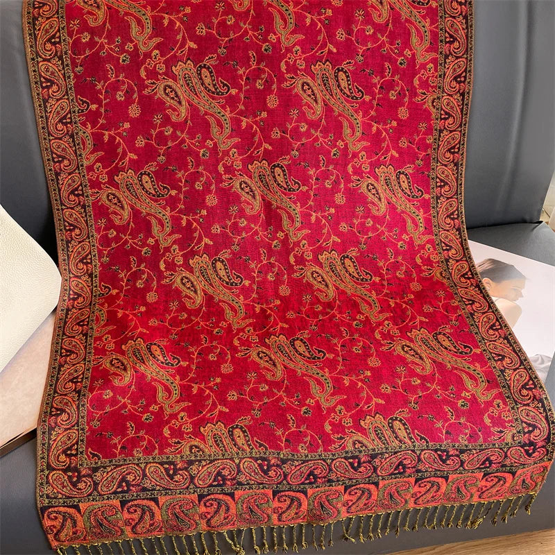 Luxury Brand Autumn Cashmere Pashmina Shawl Lady Wrap Warm Winter Scarves Design Print Female Foulard Cotton Stoles...