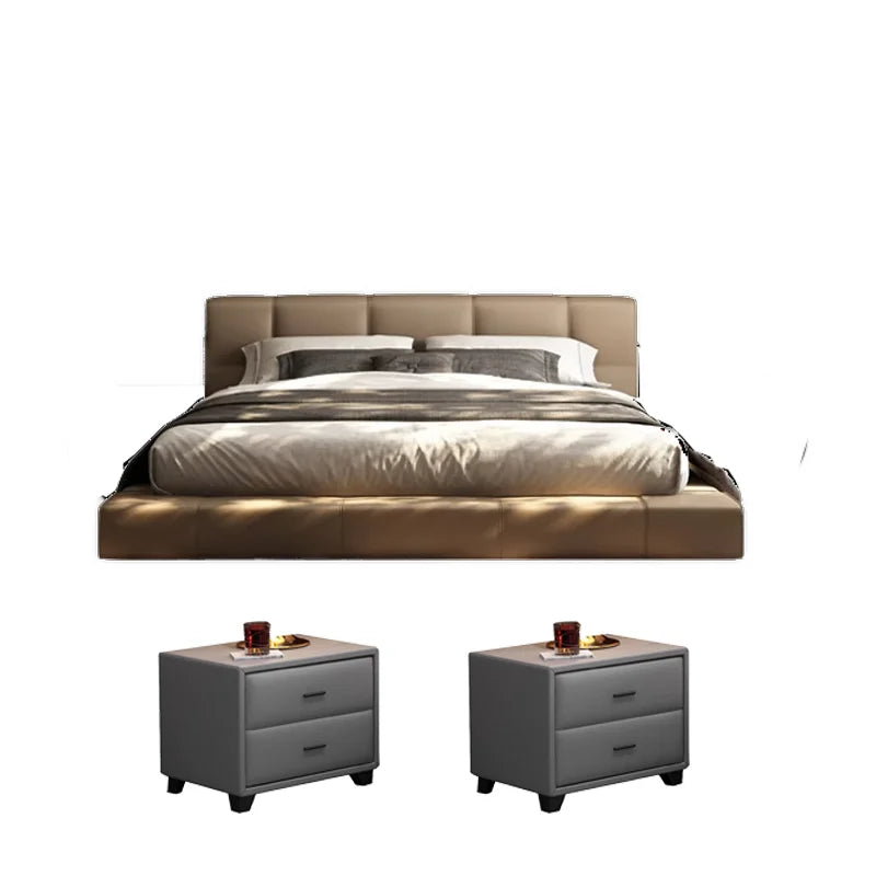 Leather Romantic Bed Luxury Adult Bedroom High Quality Princess Bed Italian Minimalist Letto Matrimoniale Unique Furniture - Kimlud