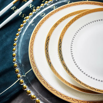 Bowl and Plate Set for Household Light Luxury, Modern Simplicity, Jingdezhen Ceramic Tableware, Bowl and Plate...