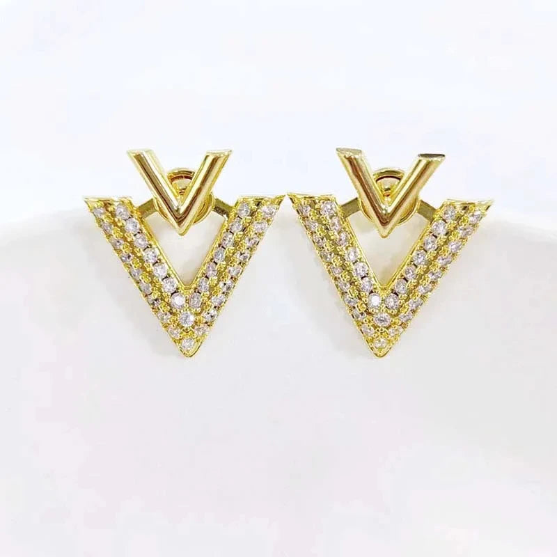 Luxury Full Zircon Love Hoop Earrings For Women Exquisite Shiny Crystal Heart Shaped Temperament Earrings Wedding...