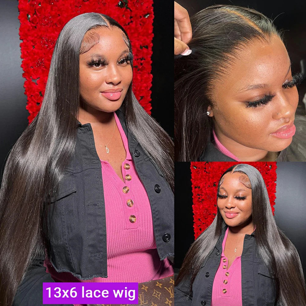 30 40 Inch 13x4 13x6 Straight Lace Frontal Wigs 360 Front Human Hair Wig 4x4 5X5 Closure Wig Pre Plucked For Women 250 Density