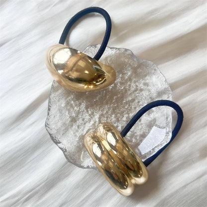 2024 New Simple U-shaped Matal Hair Rope Advanced Design Sense Gold Elastic Hair Bands Hair Accessories For Women