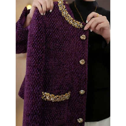 High-Quality Small Fragrance Coat Female 2025Heavy Industry New Short Jacket Women French Outwear Temperament Tweed Overwear Top