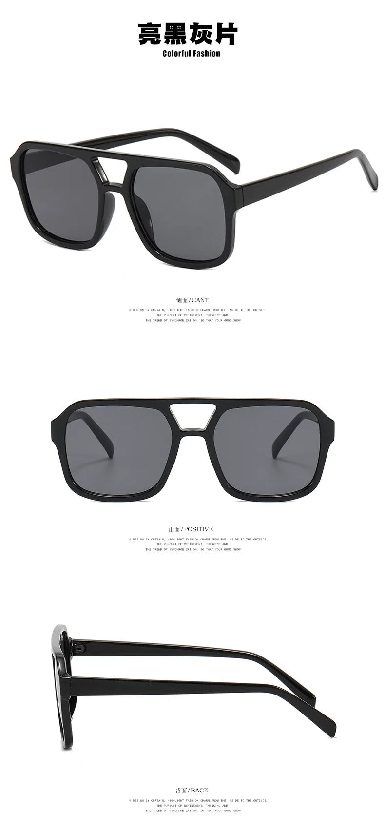 2023 Double bridge square Women Sunglasses Vintage Brand Designer Men Sun Glasses Shades Female Exaggerated oversize sunglasses