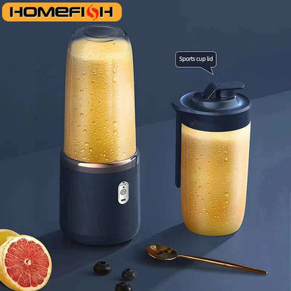 Portable Juicer Blender 400ml Electric Fruit Juicer USB Charging Lemon Orange Fruit Juicing Cup Smoothie Blender Machine 2cups