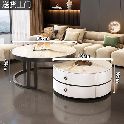 Glam Nordic Coffee Tables Round Simple Luxury Metal Coffee Tables Design Modern Muebles Para El Hogar Living Room Furniture - Kimlud