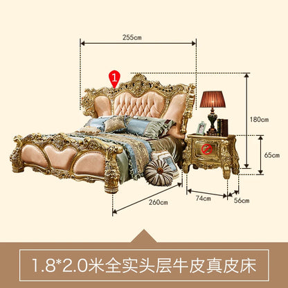 European Romantic Bed Adult Design Castle Aesthetics Luxury Comfortable Bed Fashion Sun Unusual Muebles Lounge Suite Furniture - Kimlud
