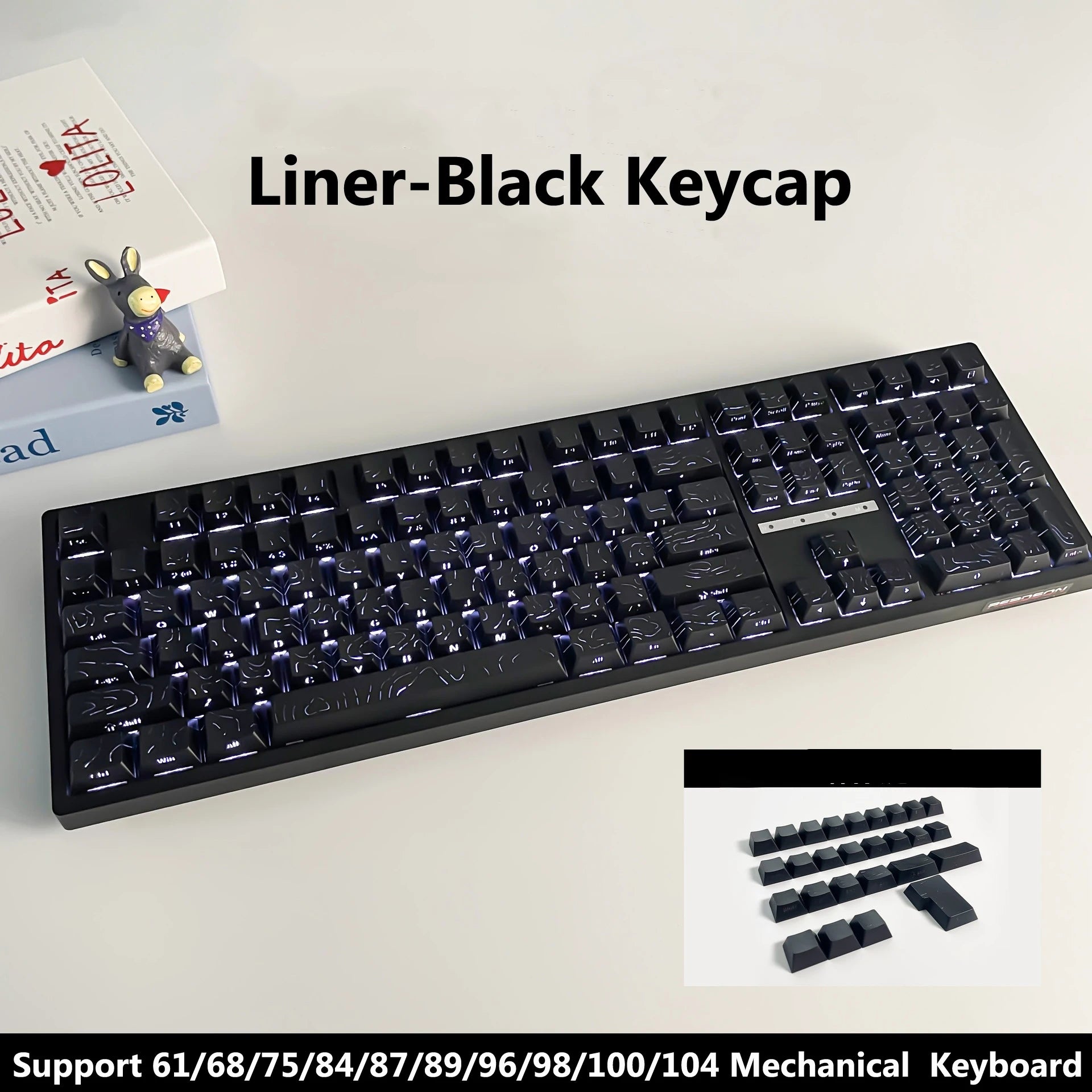 2026 New Cherry Height Keycap Side Print Dual Injection Character Full Set of OEM Keycaps suitable for Mechanical Keyboard