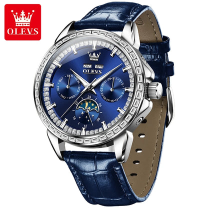 OLEVS 6695 Luxury Man Watch Original Brand Diamond Bezel Moon Phase Waterproof Glow Automatic Mechanical Wrist Watches...