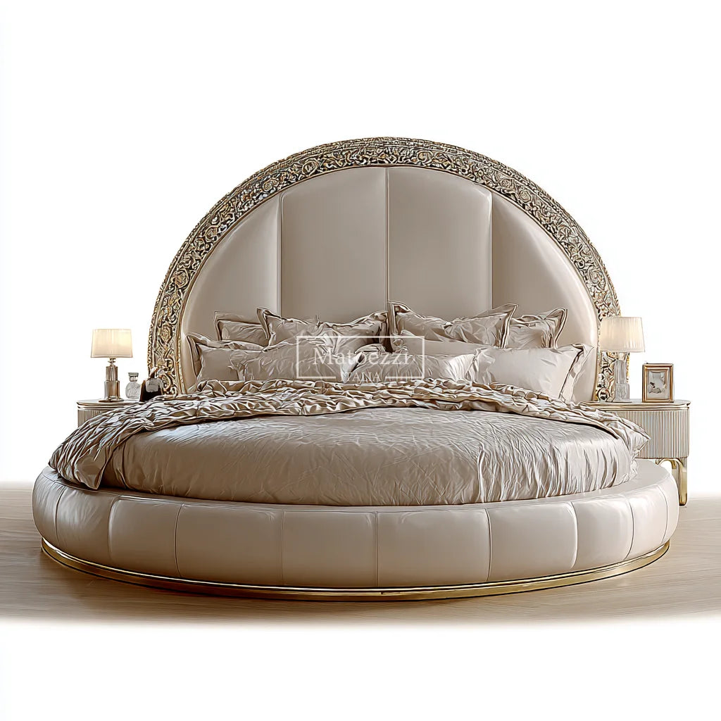 Luxury Crystal Tufted Bed Oversized Mirror Headboard Royal Baroque Velvet Upholstery for Home Hotel Elegant Bedroom Furniture - Kimlud