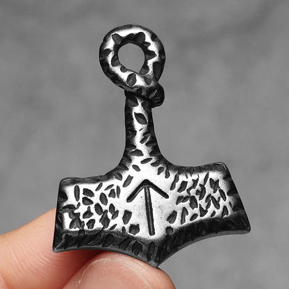 Retro Unique Thor's Hammer Men Necklaces With Pendant Stainless Steel Jewelry For Male Women Punk Hip Hop Accessories Gifts