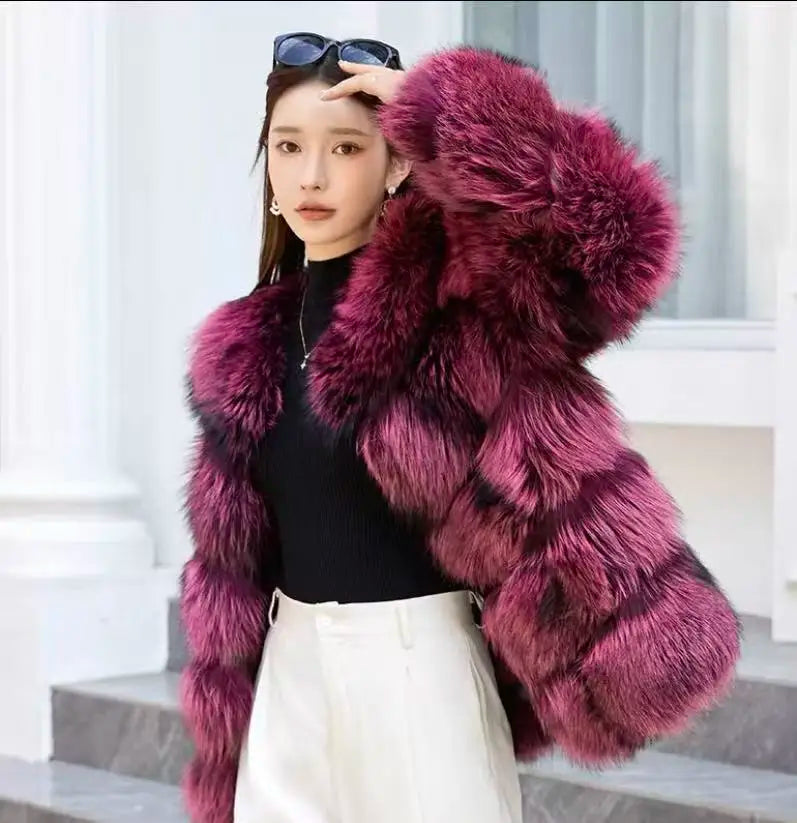 Fox Fur Coat Silver Fox Fur Jacket