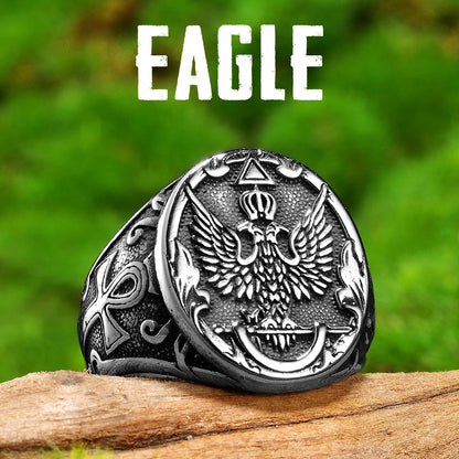 Double-headed Eagle Stainless Steel Men Rings Punk New In For Male Women Fashion Jewelry Creativity Gift Wholesale...