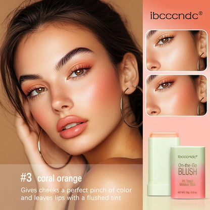 PH Tinted Moisture Stick Blush Stick Natural Cheek Face Rouge Blusher Lasting High Color Rendering Brightening Skin Waterproof