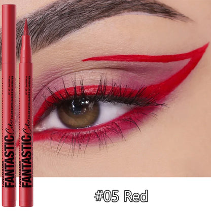 Matte Dark Purple Red Eye Liner Makeup White Liquid Eyeliner Quick-Drying Waterproof Eyeliner Pencil Long-Lasting 12...