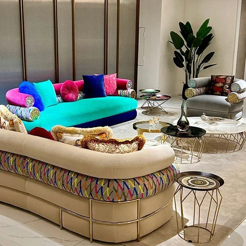 Soft Fancy Unique Sofa Modern Wood Nordic European Puffs Sofa 3 Seater Muebles Para Salas Modernos Living Room Furniture - Kimlud