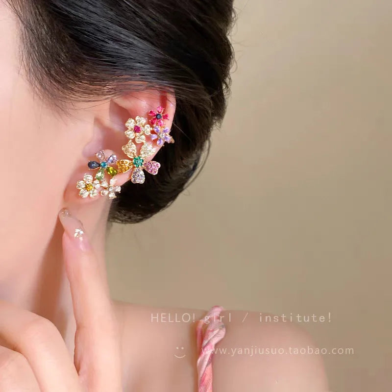 Romantic Colorful Zircon Flower Earrings for Women Luxury Metal Little Daisy Earrings Exquisite Wedding Party Jewelry...