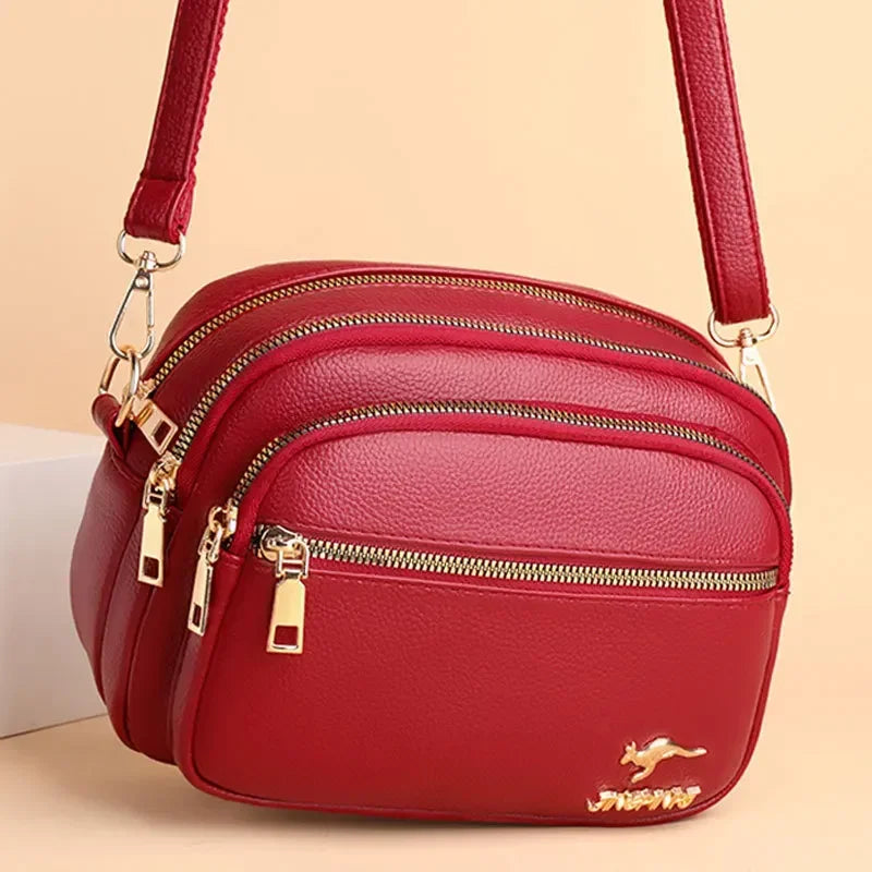 High Quality Soft Leather Purse Fashion Women Shoulder Messenger Bag Multi-pocket Wear-resistant Bag Luxury Ladies...