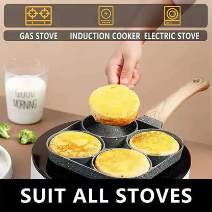 2/4-Hole Egg Frying Pan Non-stick Omelet Pan Egg Pancake Steak Pan Cooking Egg Ham Pans Breakfast Maker Egg Cooker Pan