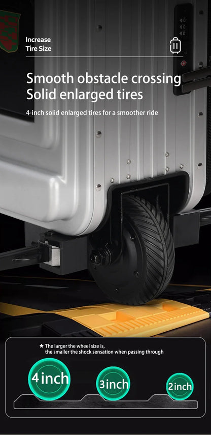 Deluxe Electric Scooter Luggage Children's Cabin Portable Smart Luggage Comfortable Seat Silver Trolley Multipurpose Bag...