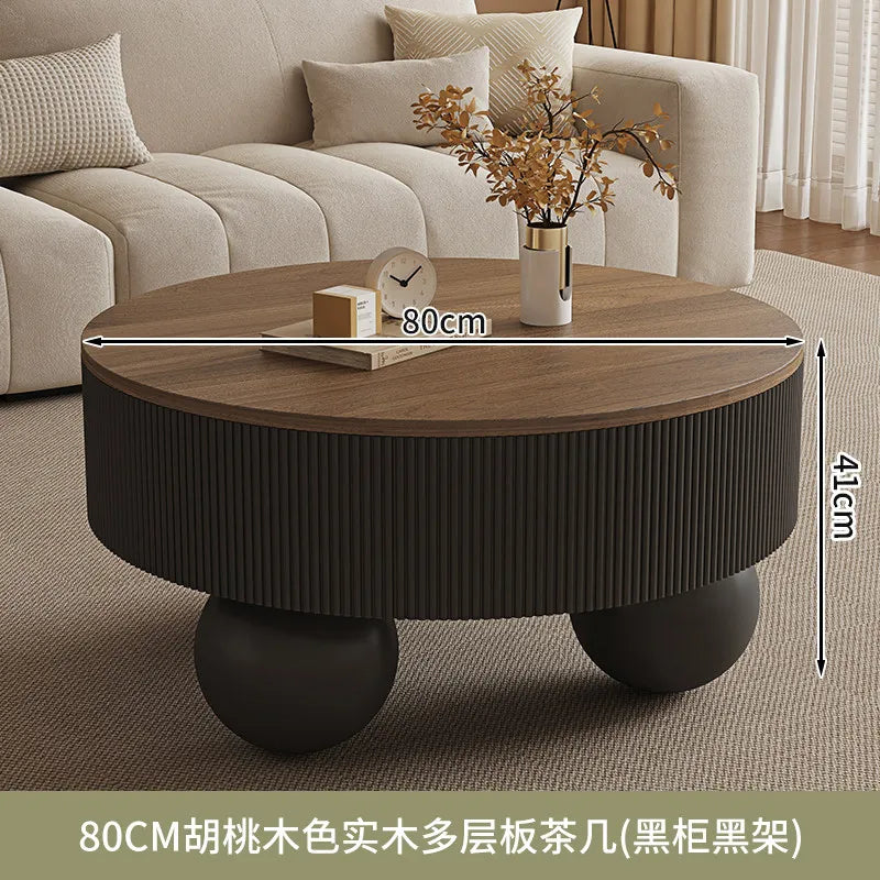 Round Designer Coffee Table Storage Nordic Aesthetic Minimalist Coffee Table Drawers Italian Simple Mesa Auxiliar Home...