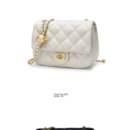 GOLF Lingge Chain Womens Small Square Bag Leather Shoulder Mini Crossbody Bags Banquet Handbag New Fashion Items for Women 2024 - Kimlud