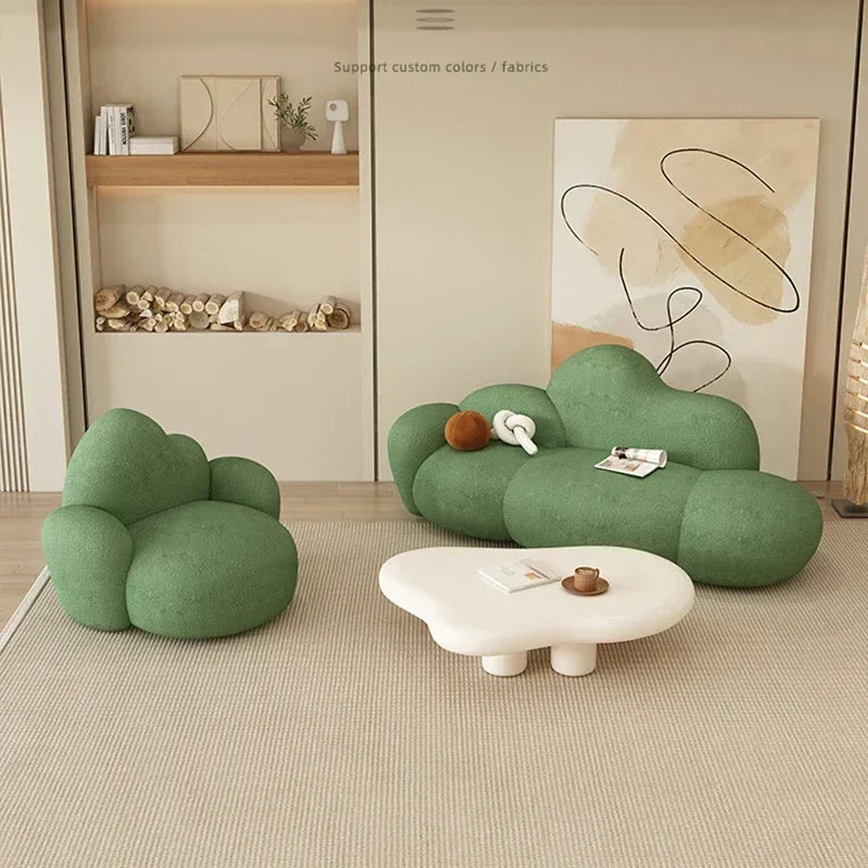 Lambswool Modern Sofa Mid Century White Italiano Plus Size Relax Couch Minimalist Luxury Design Muebles Para El Hogar...