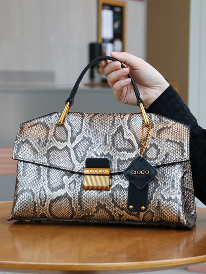 2026 New Retro Blue Snake-Shaped High-Grade Handbag Fashion Luxury Handbag Lightweight Large-Capacity One-Shoulder...