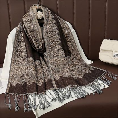 Luxury Brand Autumn Cashmere Pashmina Shawl Lady Wrap Warm Winter Scarves Design Print Female Foulard Cotton Stoles...