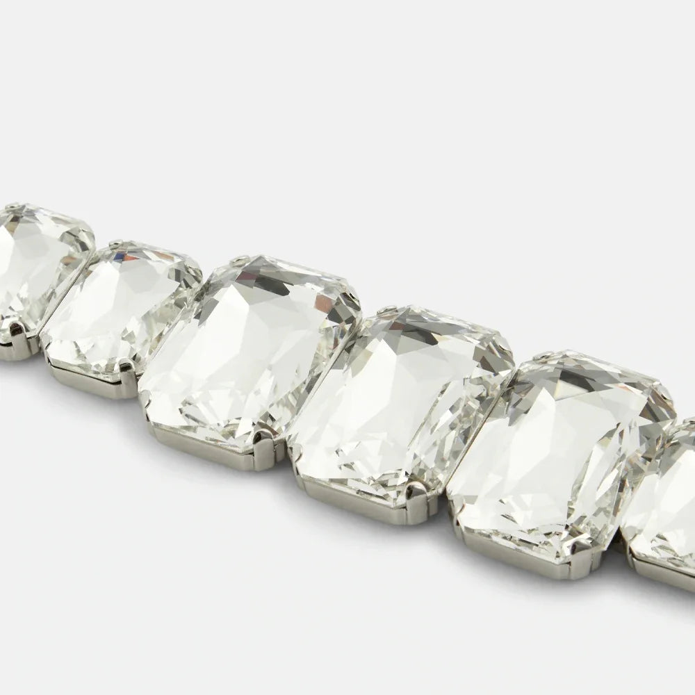 Luxury Square Crystal Jewelry Sets Women Party Accessories 2024 Fashion Show Exaggerate Bridal Necklace Earrings Set Gifts