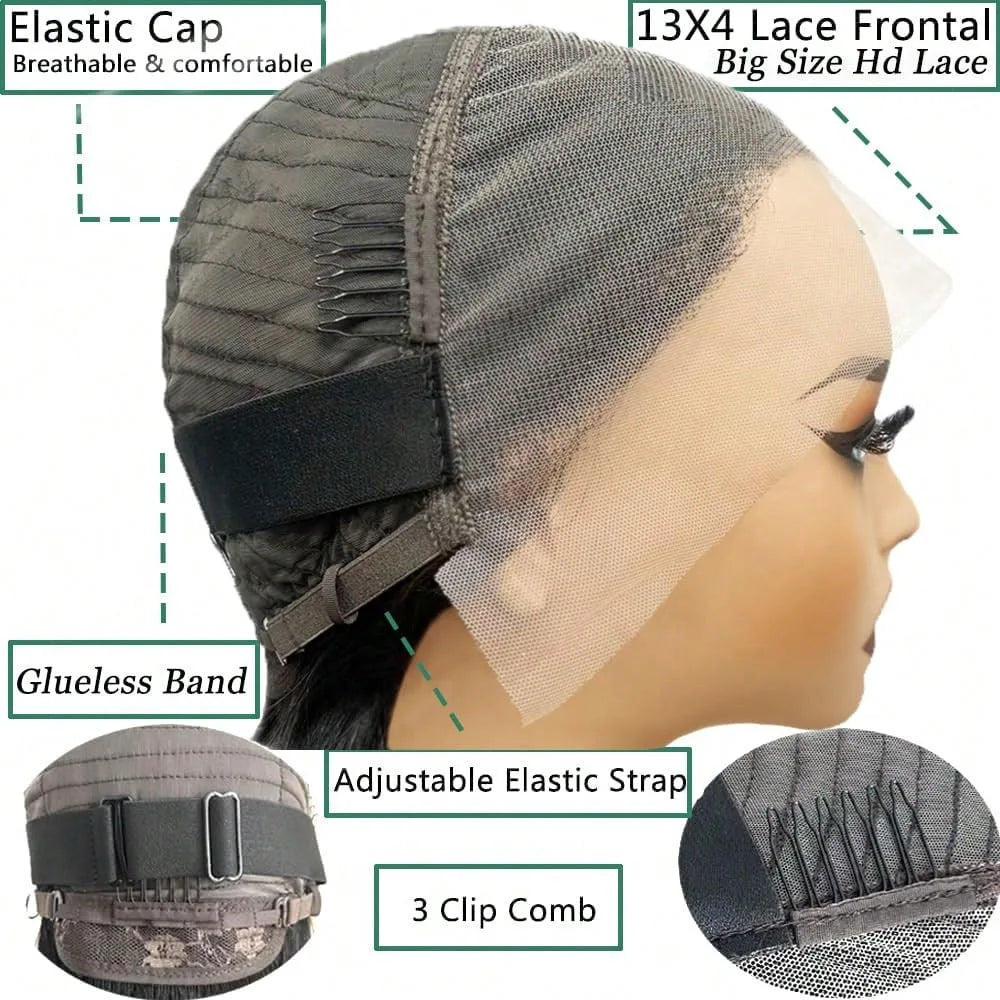 Deep Wave Lace Front Wigs Human Hair 250% Density 13x4 HD Transparent Deep Wave Frontal Wigs Human Hair With Baby Hair Natural Color Halloween Season