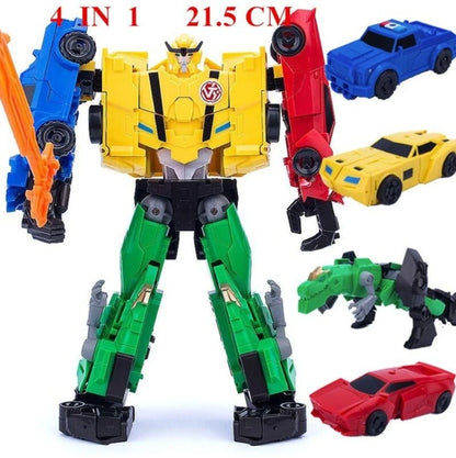 Haizhixing 6 IN 1 NEW Transformation Toys Anime Devastator Action Figure KO G1 Robot Aircraft Engineering Vehicle Model Boy Kids