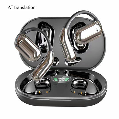 Real Time Translation Earbuds, AI Language Translator Earphone 3-in-1 Accents OWS Earbuds 144 Languages for Travel Business -Q16