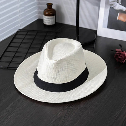 Panama hat men summer fashion travel vacation beach wide brim sun protection sun hat men's sun hat Panama hat women fashion