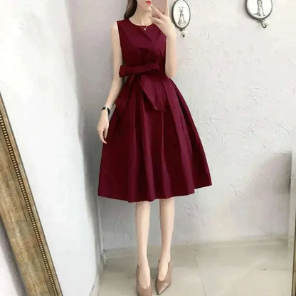 French Vintage Design Unique Summer New Hepburn Style Goddess Elegant Sleeveless Dress Fairy System Women's Dress China Origin