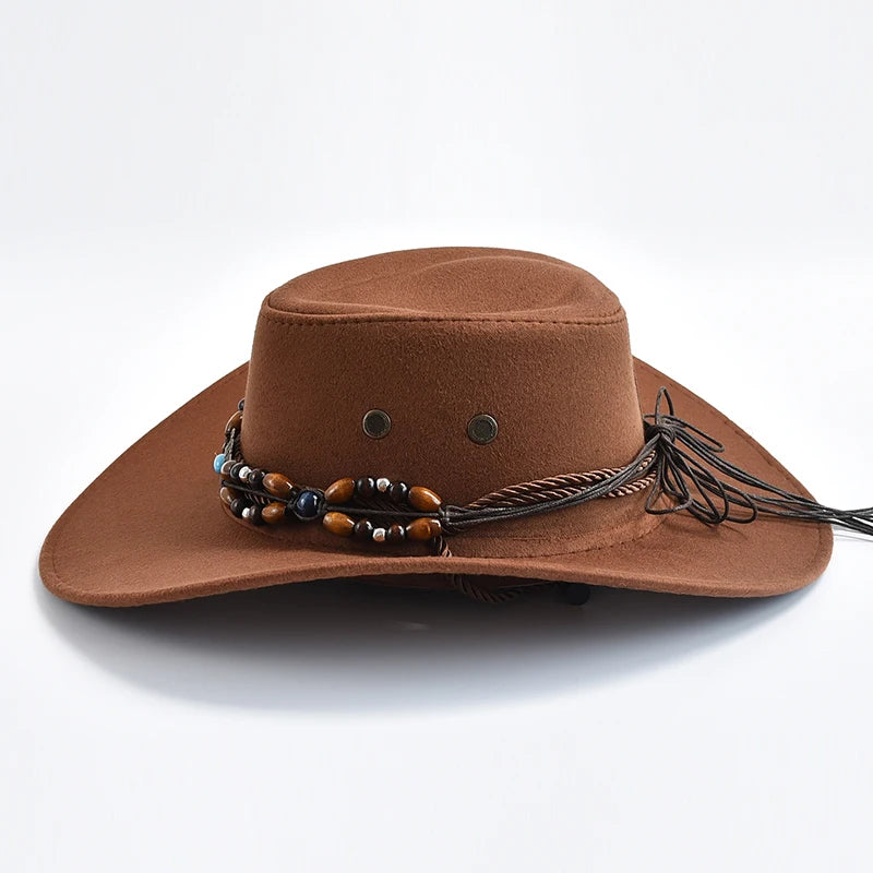 Vintage Big-edge Western Cowboy Hats for Men Women Artificial Suede Gentleman Cowgirl Jazz Hat Sombrero Hombre Cap |...