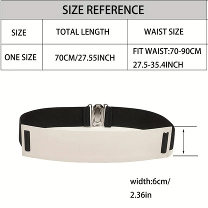 Punk-Elegant Metallic Glossy Wide Belt Waistband - Perfect for Y2K Dresses & Girdles! | Kimlud Mid Range Dress