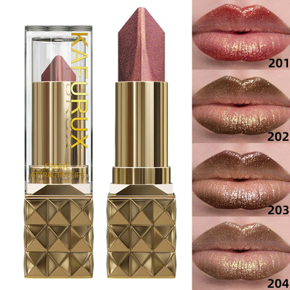 1PC Glitter Shiny Metallic Two Tone Lipstick Matte Pearlescent Lip Tint,Long Lasting Lip Senior Lip Makeup Gifts Lip Gloss Coste