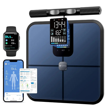 Smart Body Scale with 8 Electrodes, Measures BMI Fat Muscle Offline, No Phone Needed, FSA HSA Eligible - Kimlud
